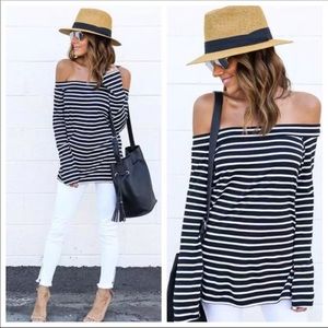 French Sailor Off Shoulder Tee